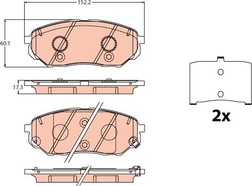 TRW GDB2195 - Тормозные колодки, дисковые, комплект unicars.by