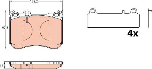 TRW GDB2144 - Тормозные колодки, дисковые, комплект unicars.by