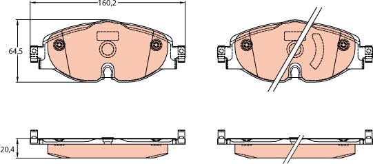 TRW GDB2143 - Тормозные колодки, дисковые, комплект unicars.by