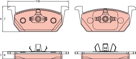 TRW GDB2159 - Тормозные колодки, дисковые, комплект unicars.by