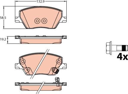 TRW GDB2151 - Тормозные колодки, дисковые, комплект unicars.by