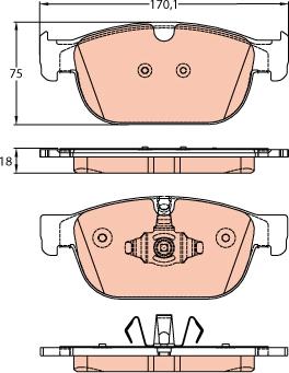 TRW GDB2153 - Тормозные колодки, дисковые, комплект unicars.by