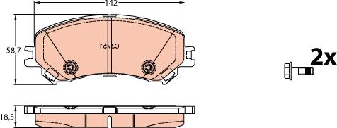 TRW GDB2152 - Тормозные колодки, дисковые, комплект unicars.by