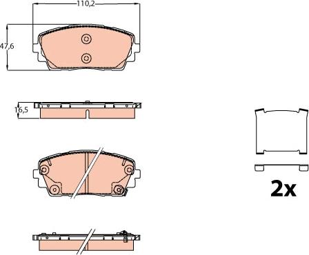 TRW GDB2160 - Тормозные колодки, дисковые, комплект unicars.by