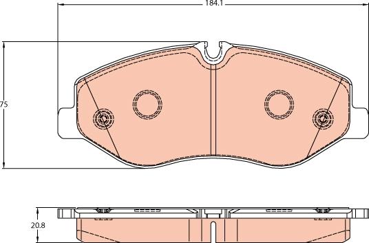 TRW GDB2103 - Тормозные колодки, дисковые, комплект unicars.by