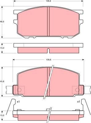 TRW GDB210 - Тормозные колодки, дисковые, комплект unicars.by