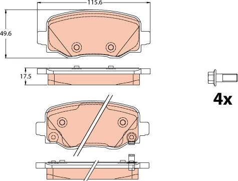 TRW GDB2116 - Тормозные колодки, дисковые, комплект unicars.by