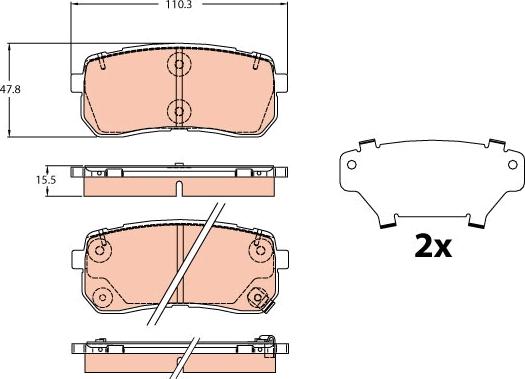 TRW GDB2112 - Тормозные колодки, дисковые, комплект unicars.by