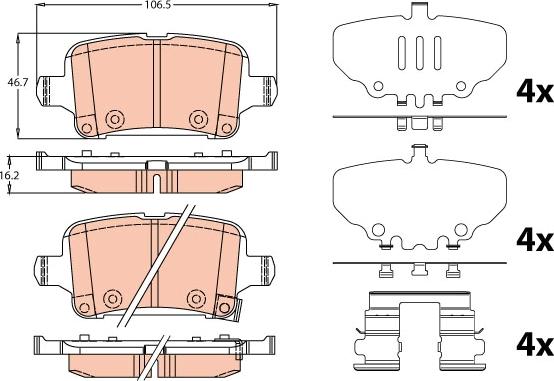 TRW GDB2184 - Тормозные колодки, дисковые, комплект unicars.by