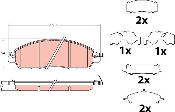 TRW GDB2182 - Тормозные колодки, дисковые, комплект unicars.by