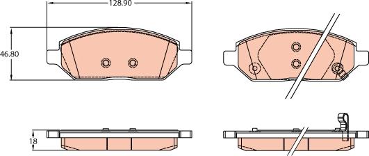 TRW GDB2135 - Тормозные колодки, дисковые, комплект unicars.by