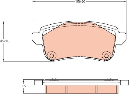 TRW GDB2136 - Тормозные колодки, дисковые, комплект unicars.by