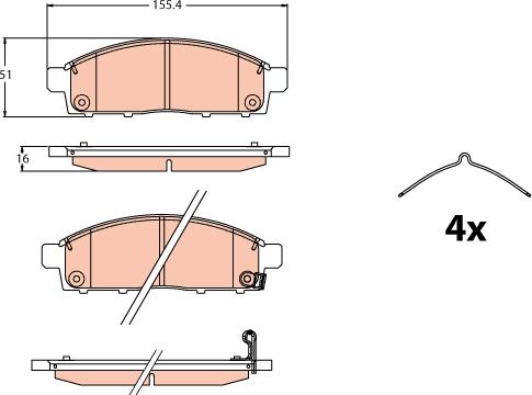 TRW GDB2124 - Тормозные колодки, дисковые, комплект unicars.by