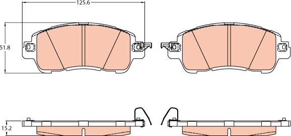 TRW GDB2122 - Тормозные колодки, дисковые, комплект unicars.by