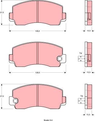 TRW GDB212 - Тормозные колодки, дисковые, комплект unicars.by