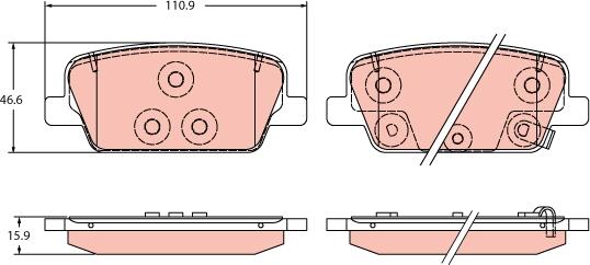 TRW GDB2359 - Тормозные колодки, дисковые, комплект unicars.by