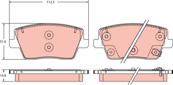 TRW GDB2355 - Тормозные колодки, дисковые, комплект unicars.by