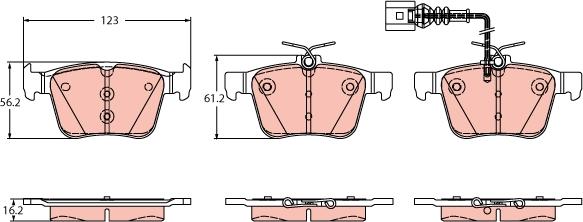 TRW GDB2358 - Тормозные колодки, дисковые, комплект unicars.by