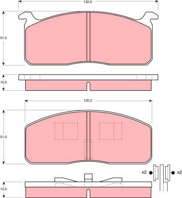 TRW GDB233 - Тормозные колодки, дисковые, комплект unicars.by