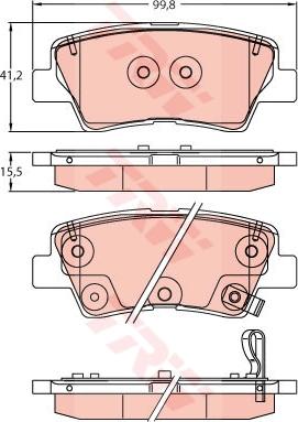 TRW GDB2242 - Тормозные колодки, дисковые, комплект unicars.by