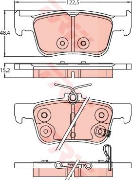 TRW GDB2252 - Тормозные колодки, дисковые, комплект unicars.by