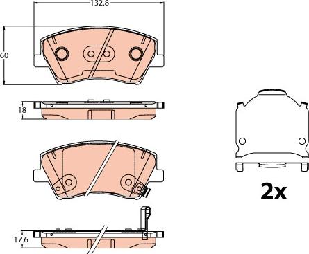 TRW GDB2203 - Тормозные колодки, дисковые, комплект unicars.by