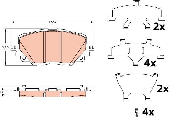 TRW GDB2285 - Тормозные колодки, дисковые, комплект unicars.by