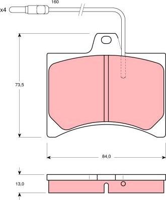 TRW GDB276 - Тормозные колодки, дисковые, комплект unicars.by