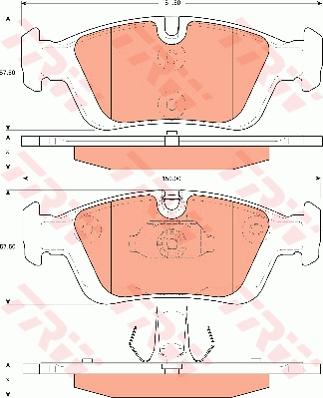 TRW GDB7680 - Тормозные колодки, дисковые, комплект unicars.by