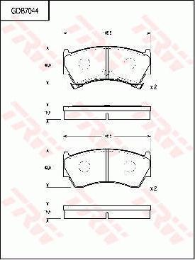 TRW GDB7044 - Тормозные колодки, дисковые, комплект unicars.by