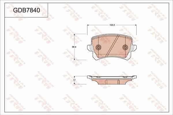 TRW GDB7840 - Тормозные колодки, дисковые, комплект unicars.by