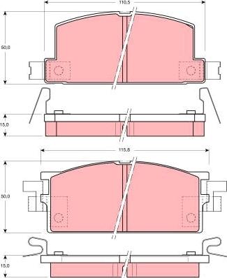 TRW GDB780 - Тормозные колодки, дисковые, комплект unicars.by