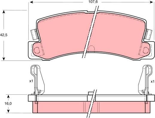 TRW GDB730 - Тормозные колодки, дисковые, комплект unicars.by