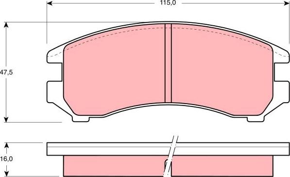 TRW GDB731 - Тормозные колодки, дисковые, комплект unicars.by