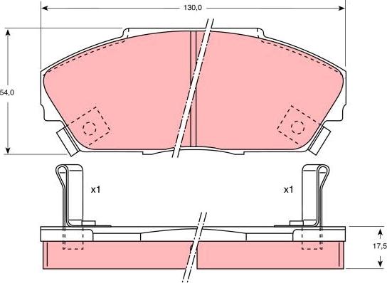 TRW GDB733 - Тормозные колодки, дисковые, комплект unicars.by