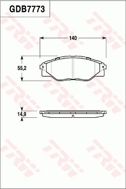 TRW GDB7773 - Тормозные колодки, дисковые, комплект unicars.by