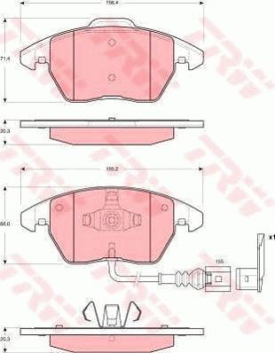 TRW GTD1142 - Дисковый тормозной механизм, комплект unicars.by