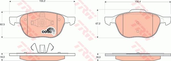 TRW GTD1188 - Дисковый тормозной механизм, комплект unicars.by