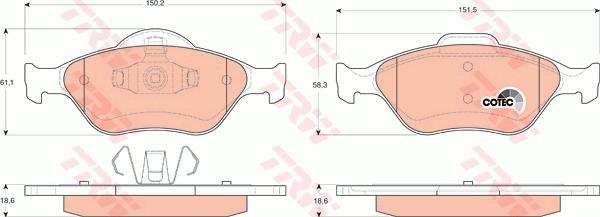 TRW GTD1186 - Дисковый тормозной механизм, комплект unicars.by