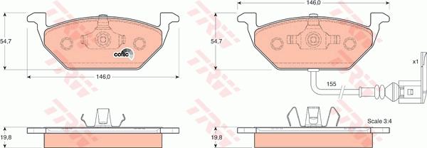 TRW GTD1178 - Дисковый тормозной механизм, комплект unicars.by