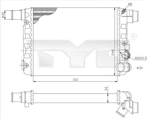 TYC 709-0009 - Радиатор, охлаждение двигателя unicars.by