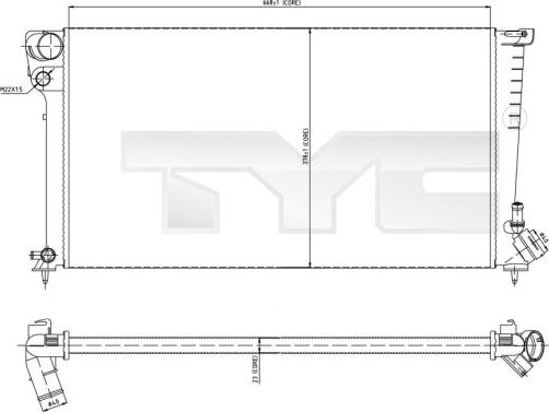 TYC 705-0001 - Радиатор, охлаждение двигателя unicars.by