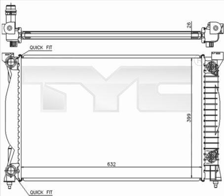 TYC 702-0014 - Радиатор, охлаждение двигателя unicars.by