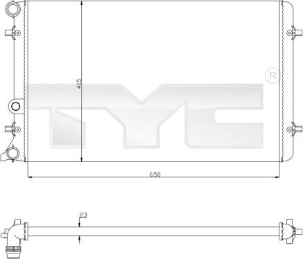 TYC 702-0033 - Радиатор, охлаждение двигателя unicars.by