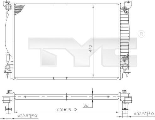 TYC 702-0021 - Радиатор, охлаждение двигателя unicars.by