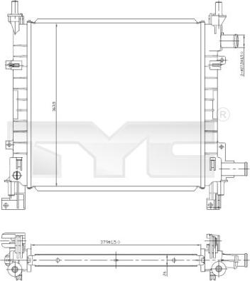 TYC 710-0042 - Радиатор, охлаждение двигателя unicars.by