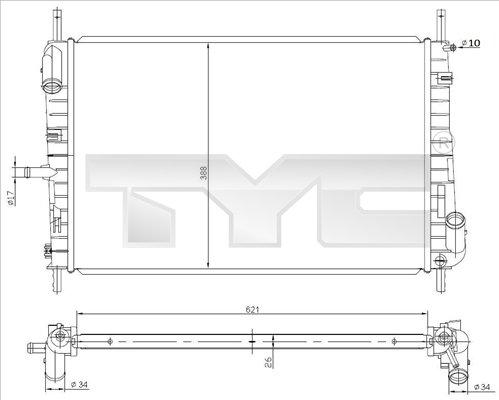 TYC 710-0047 - Радиатор, охлаждение двигателя unicars.by