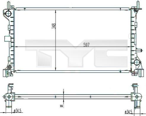 TYC 710-0039 - Радиатор, охлаждение двигателя unicars.by