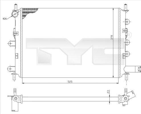 TYC 710-0034-R - Радиатор, охлаждение двигателя unicars.by