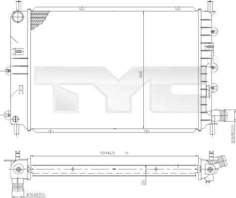 TYC 710-0035 - Радиатор, охлаждение двигателя unicars.by